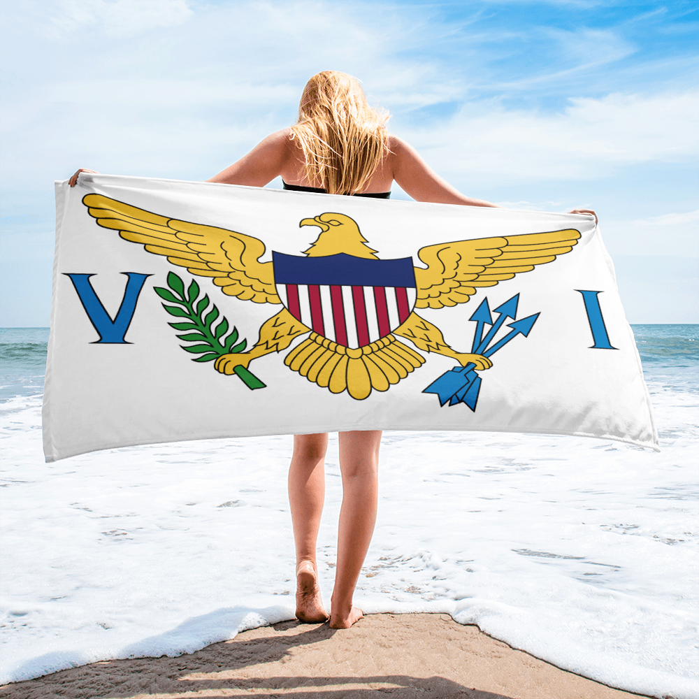 US Virgin Islands Patriotic Beach Towel