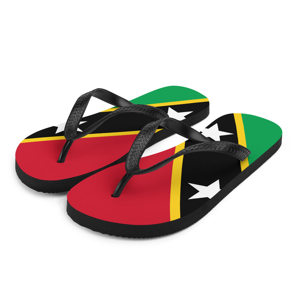 SAINT KITTS AND NEVIS PREMIUM PATRIOTIC FLIP-FLOPS